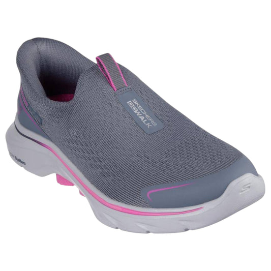 Womens Skechers Go Walk 7 - Sarai Shoes Charcoal/Pink