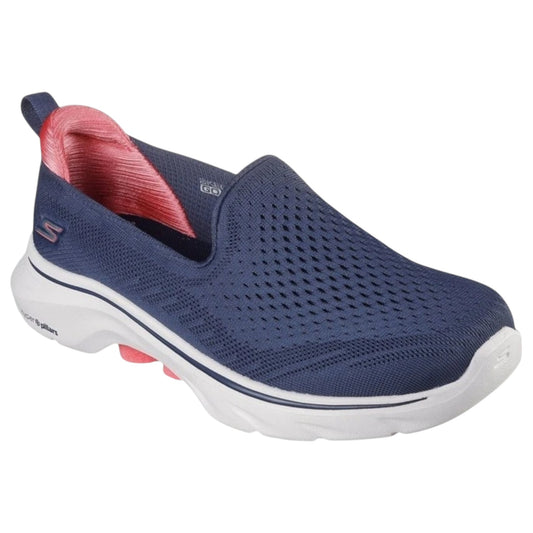 Womens Skechers Go Walk 7 - Vina Shoes Navy/Coral