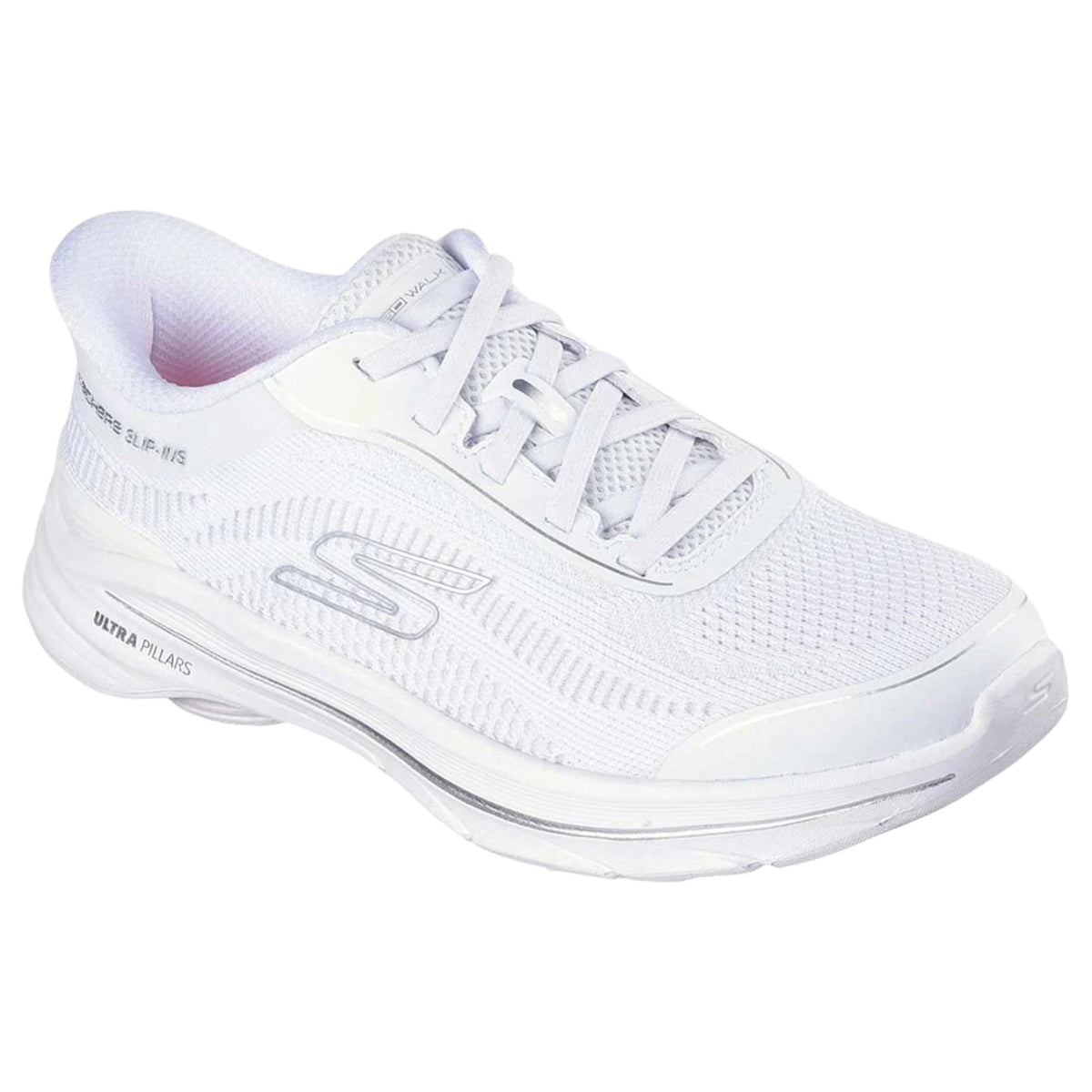 Womens Skechers GO Walk 8 - Rylee Shoes White/Silver