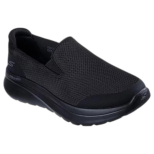 Womens Skechers Go Walk Arch Fit N-Joy Slip On Athletic Shoes Black