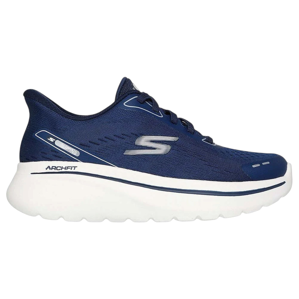 Women Skechers Go Walk Arch Fit N-Joy Shoes Navy/White