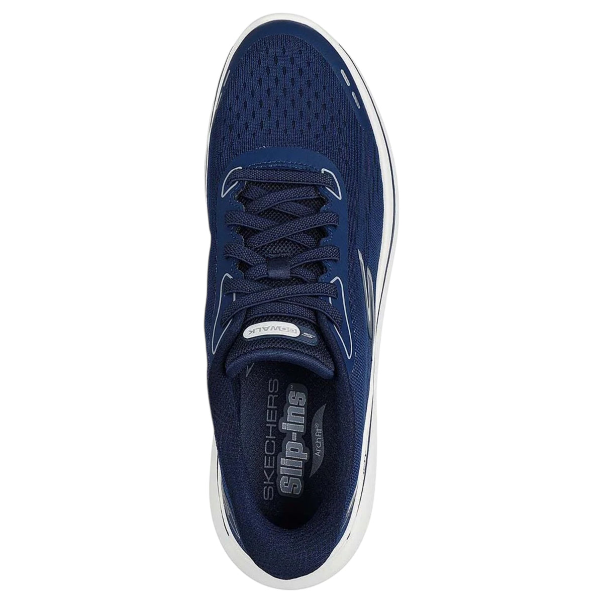Women Skechers Go Walk Arch Fit N-Joy Shoes Navy/White