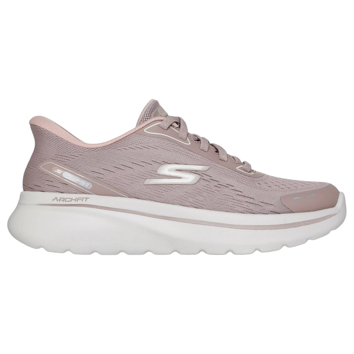 Women Skechers Go Walk Arch Fit N-Joy Shoes Taupe