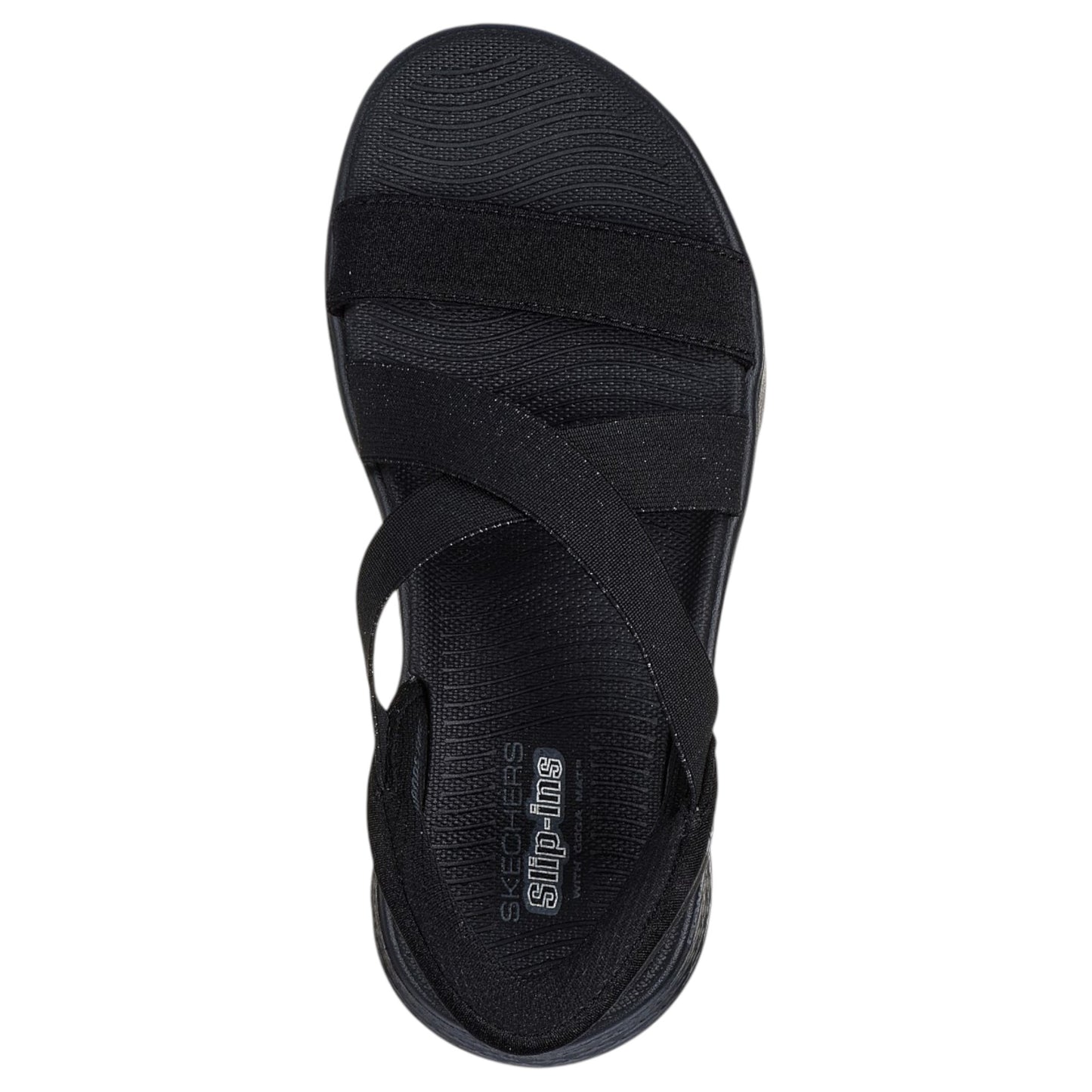Womens Skechers Go Walk Flex - Glimmer Wide Fit Sandals Black
