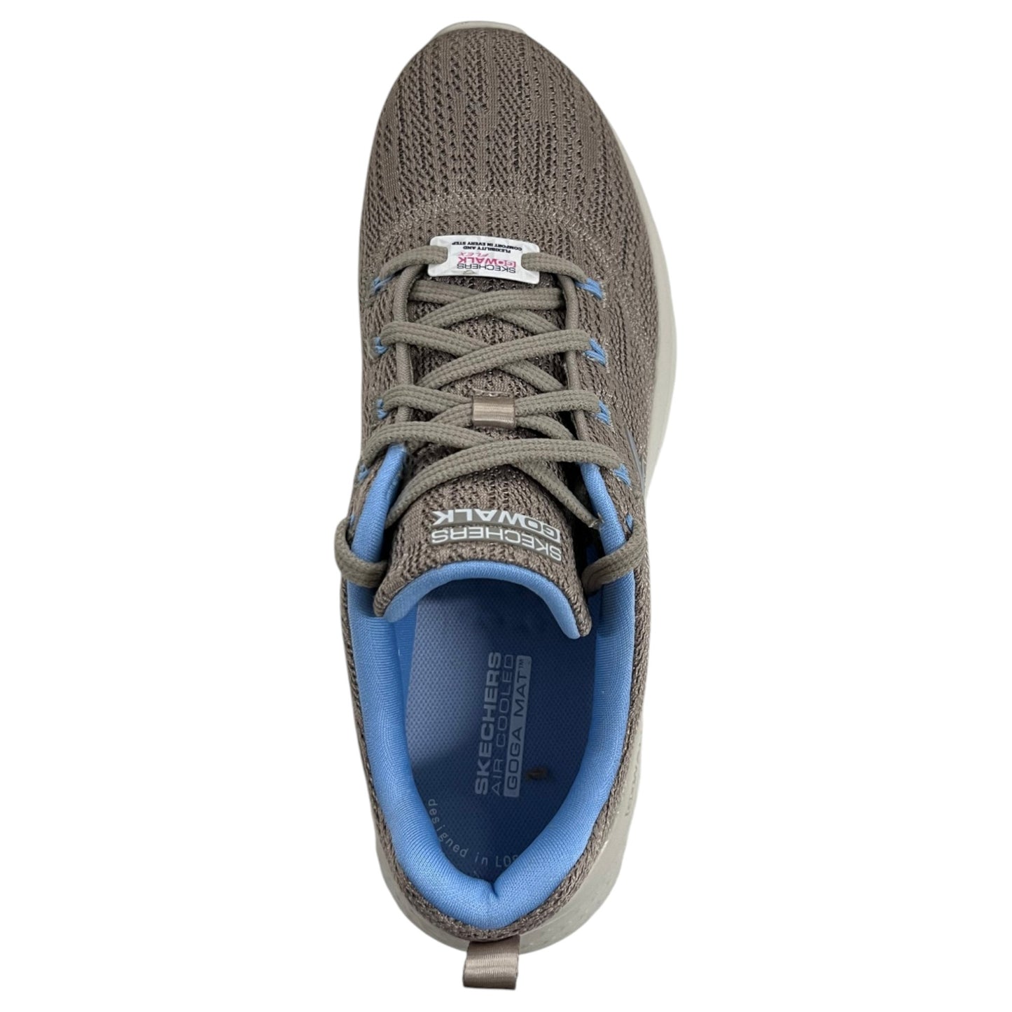 Womens Skechers Go Walk Flex - Striking Look Athletic Shoes Taupe/Blue
