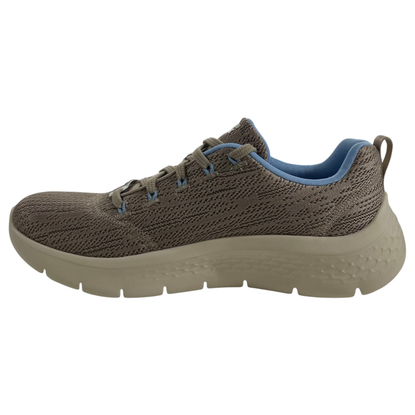 Womens Skechers Go Walk Flex - Striking Look Athletic Shoes Taupe/Blue