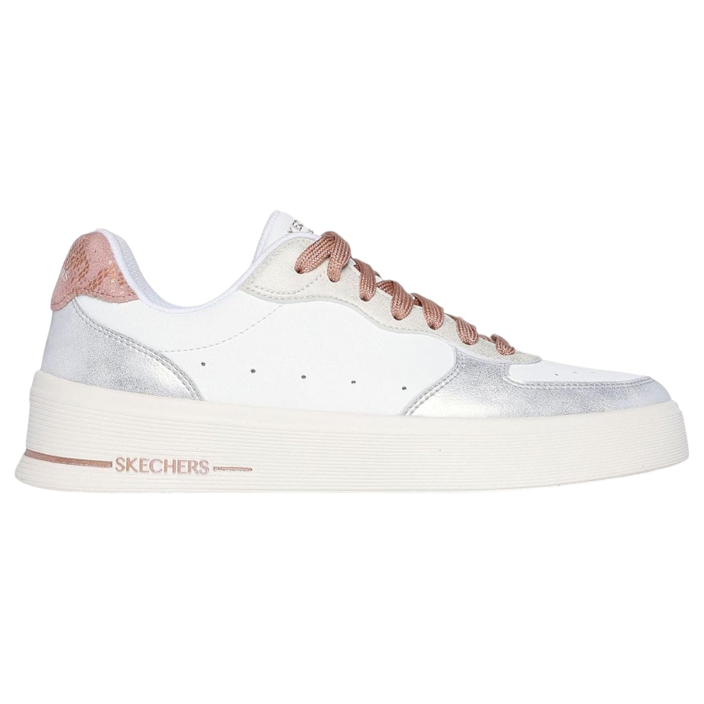 Womens Skechers Hiland-Soft Metals Athletic Shoes White