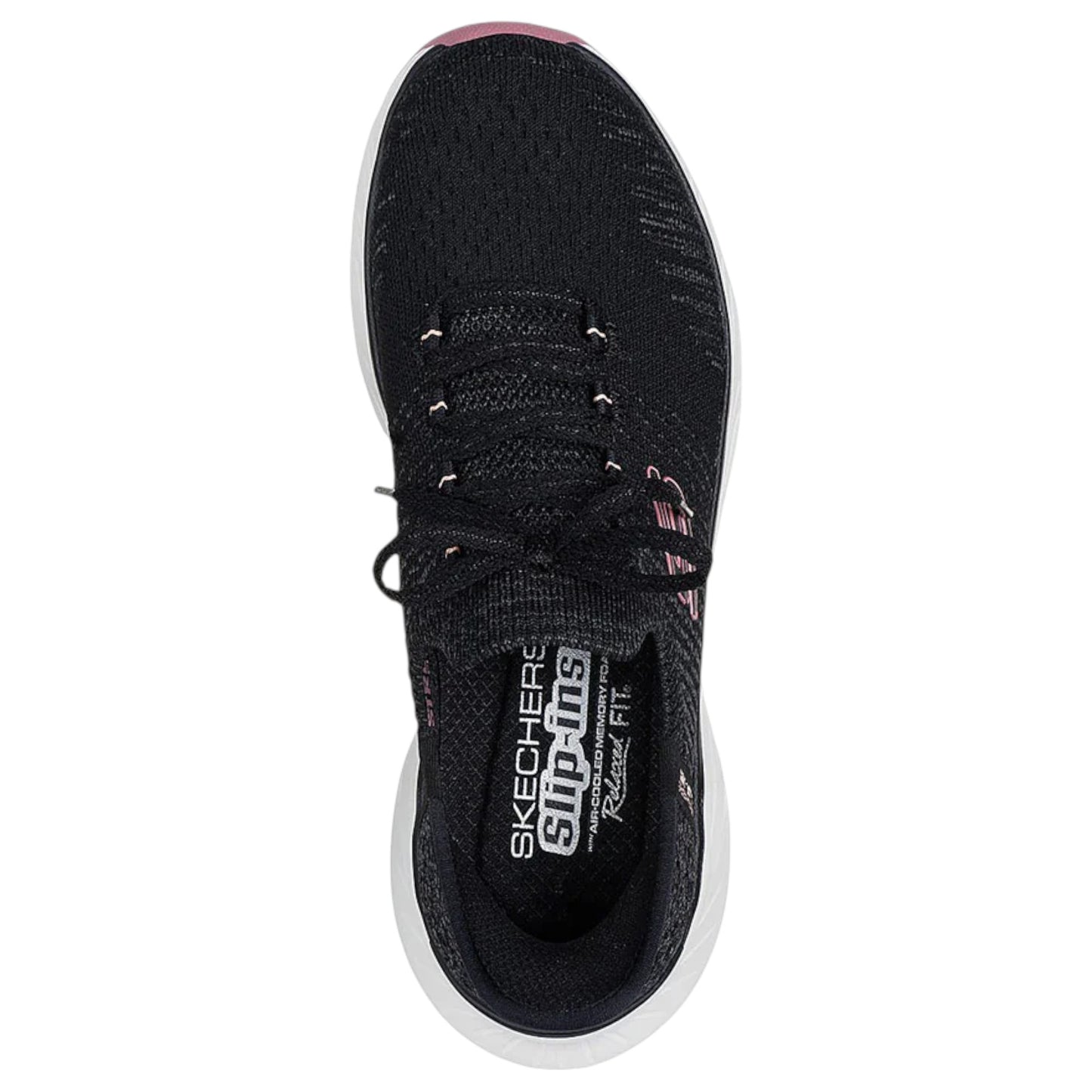 Womens Skechers Slip-Ins Relaxed Fit: Edgeride Shoes Black/Pink