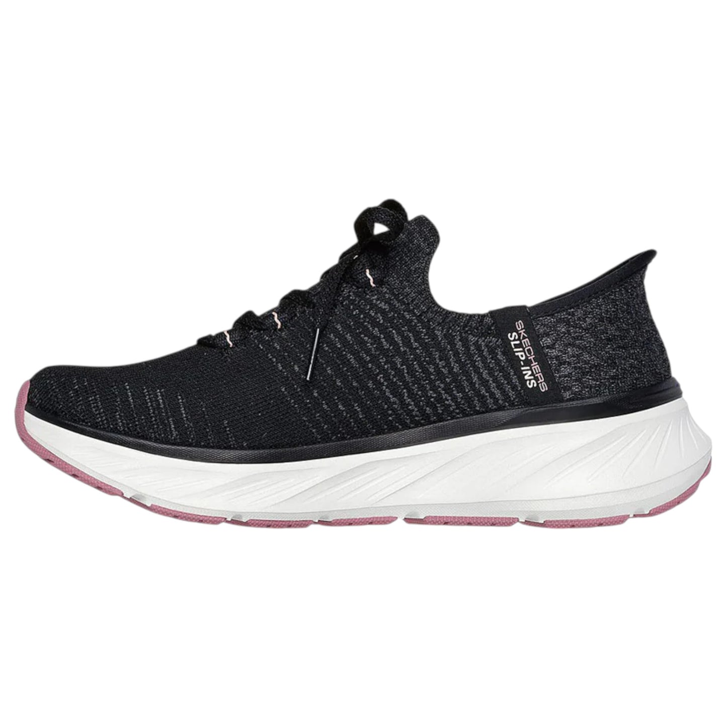 Womens Skechers Slip-Ins Relaxed Fit: Edgeride Shoes Black/Pink