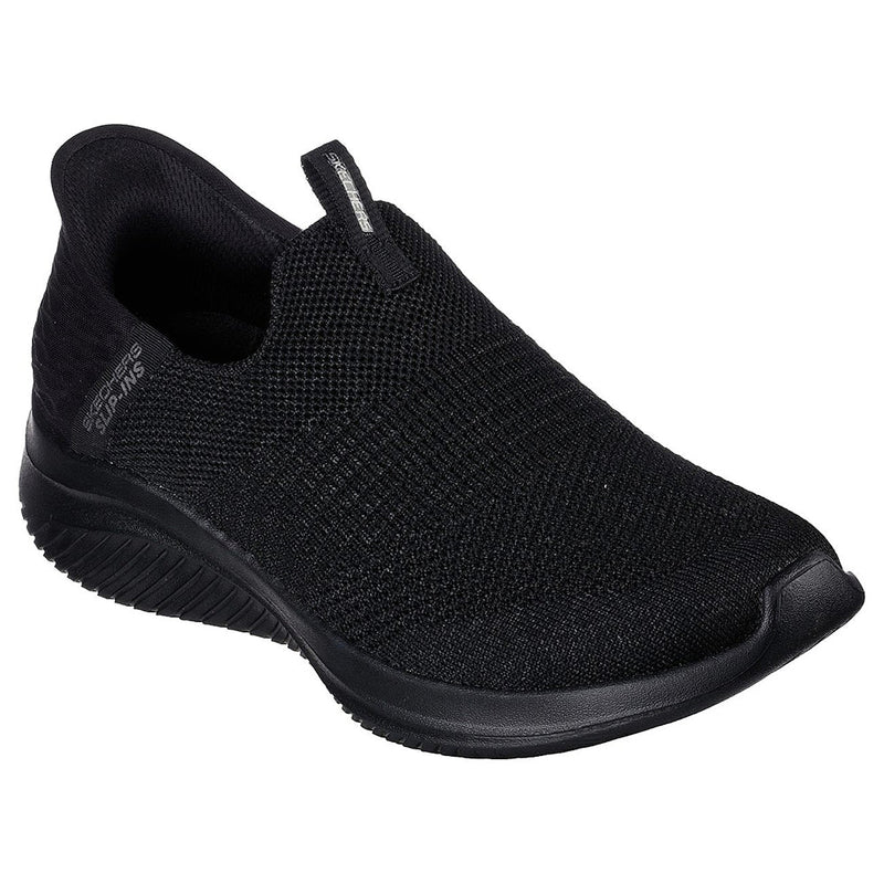 Womens Skechers Slip-Ins Ultra Flex 3.0 Cozy Streak Black Athletic Shoes