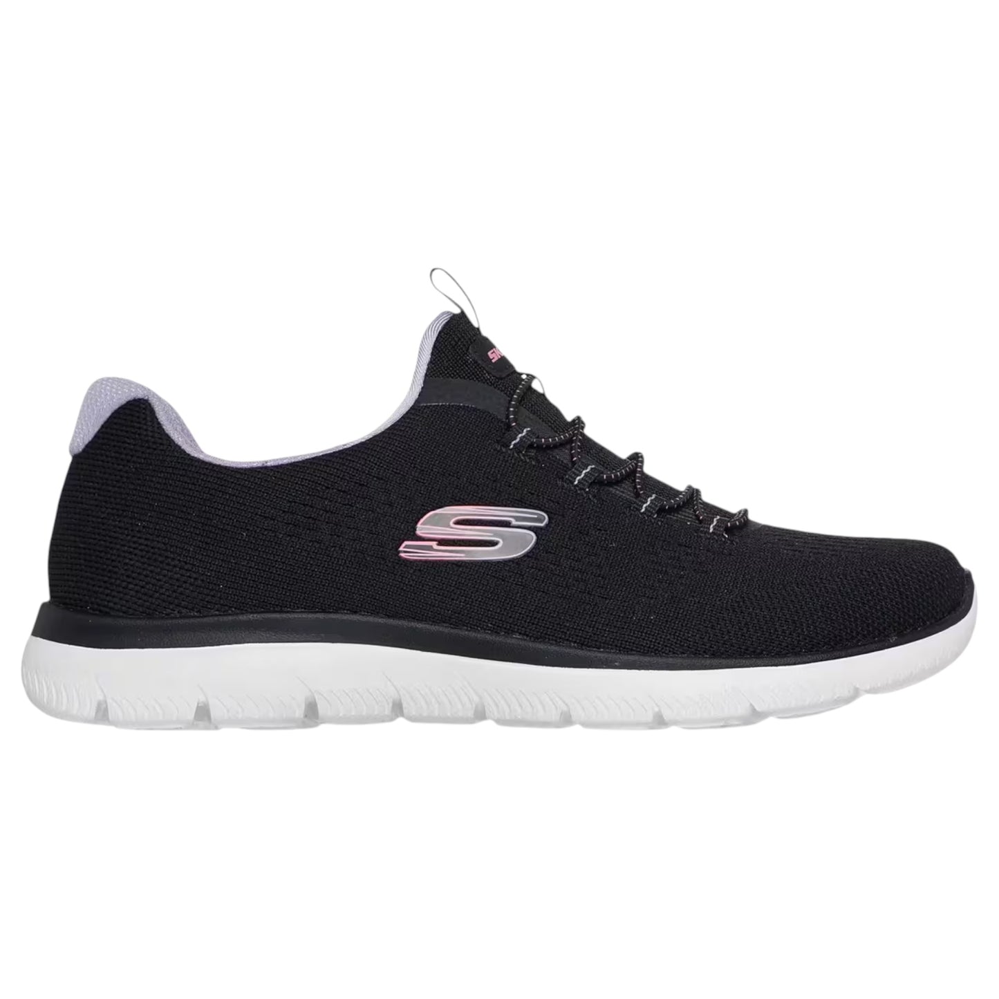 Womens Skechers Summits - Radiant Flow Wide Fit Athletic Shoes Black Multi