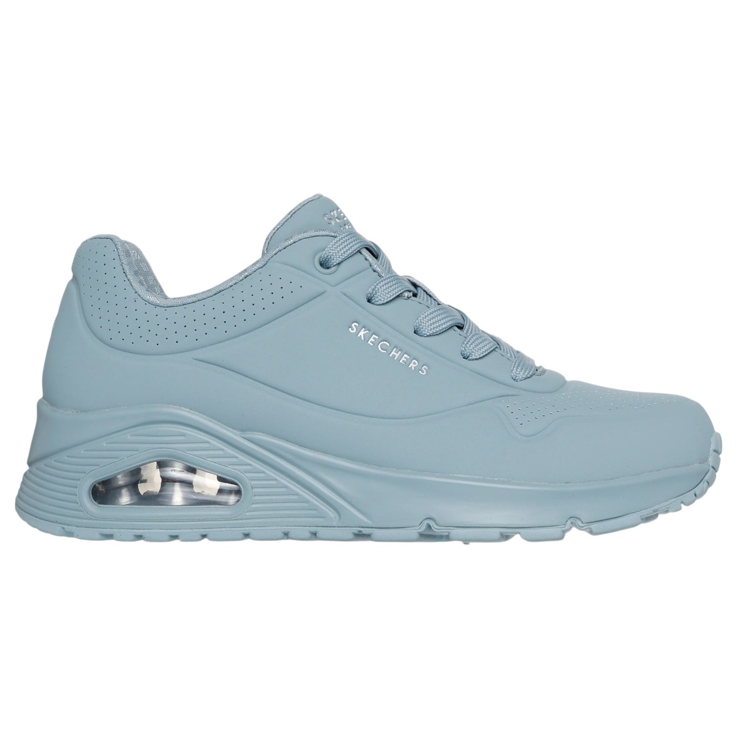 Womens Skechers Uno - Stand On Air Shoes Grey Blue