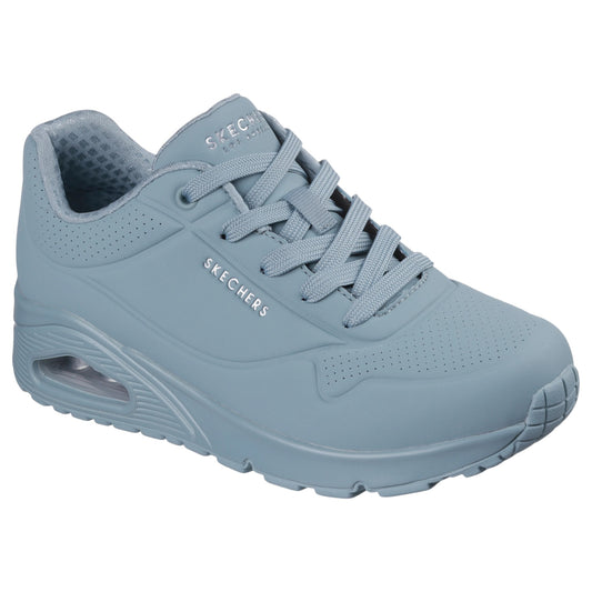 Womens Skechers Uno - Stand On Air Shoes Grey Blue