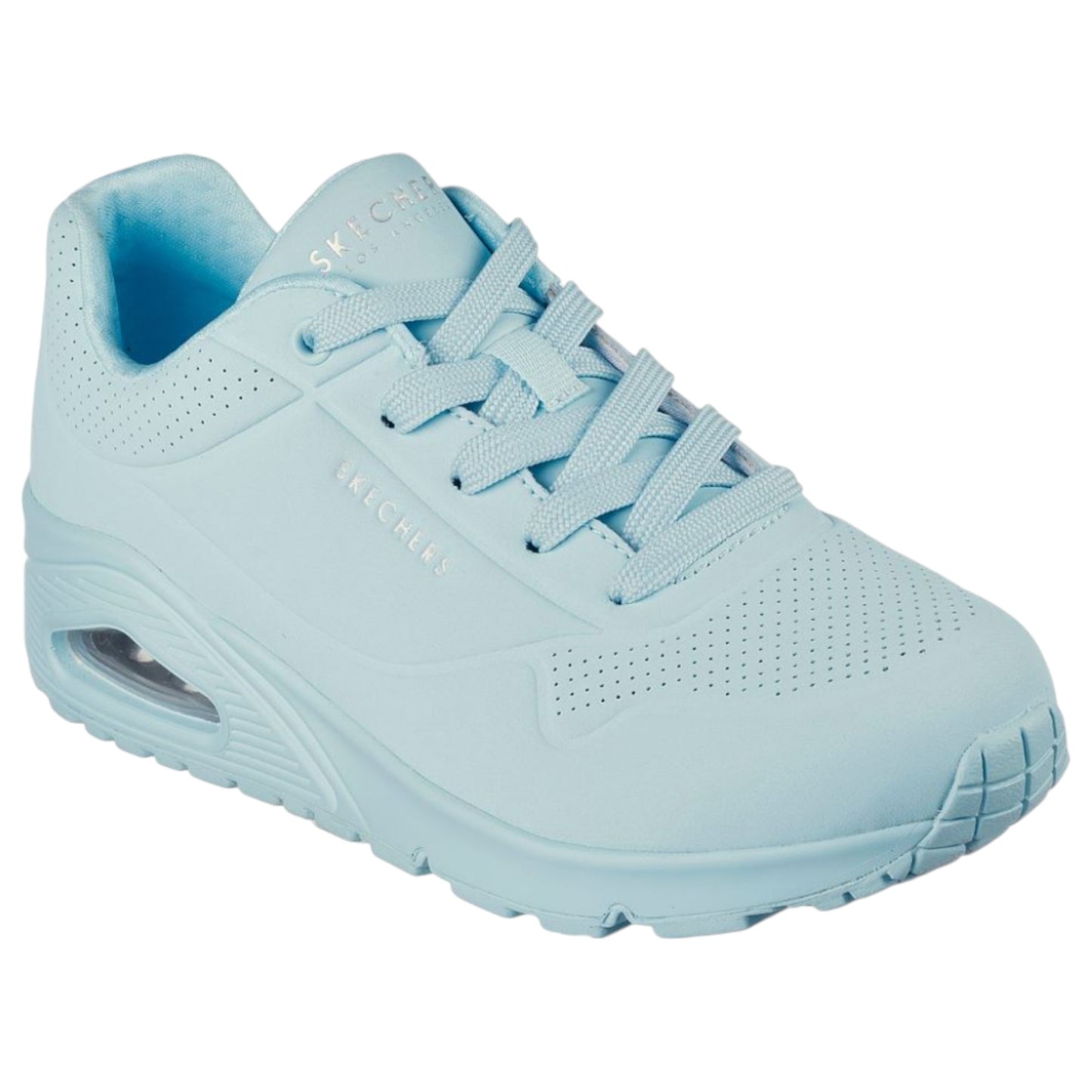 Womens Skechers Uno - Stand On Air Shoes Light Blue