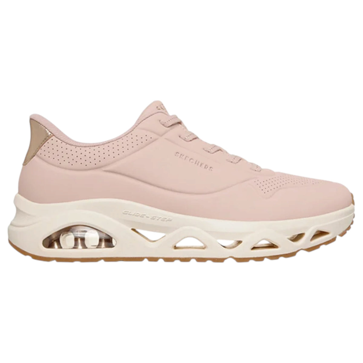 Womens Skechers Uno Glide-Step - Glide On Air Shoes Blush