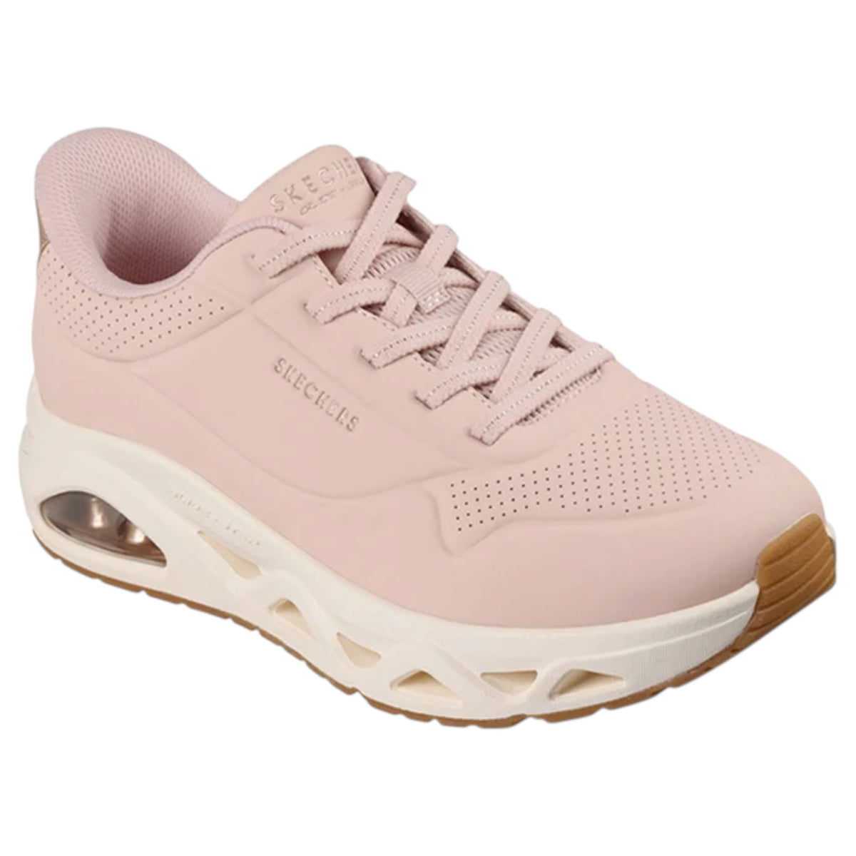 Womens Skechers Uno Glide-Step - Glide On Air Shoes Blush