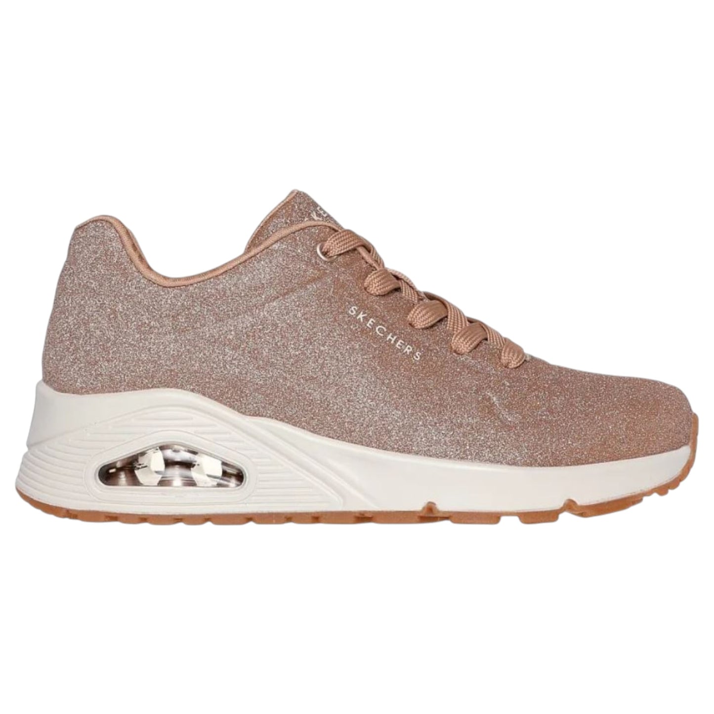 Womens Skechers Uno - Glitter Bomb Athletic Shoes Rose Gold