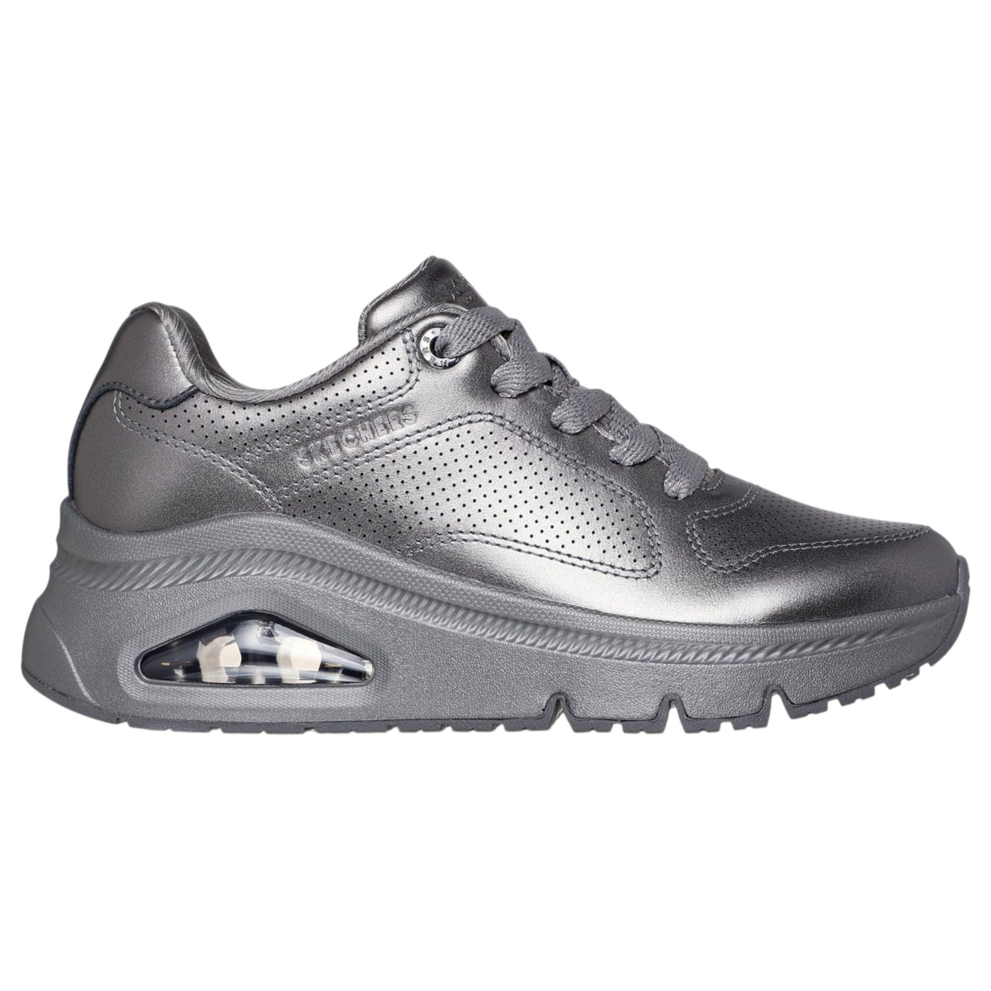 Womens Skechers Uno Icon - Lustrous Air Athletic Shoes Pewter