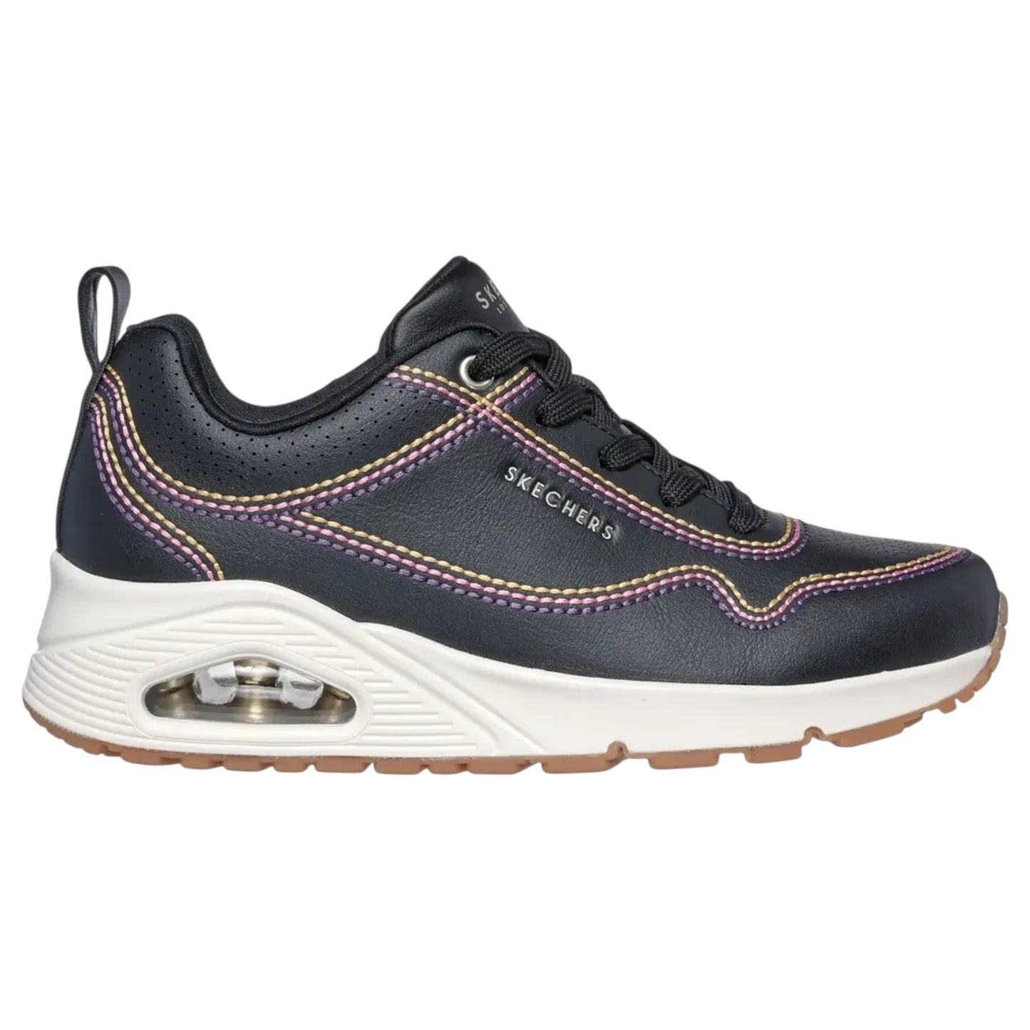Womens Skechers Uno - Luxurious Stitches Athletic Shoes Black