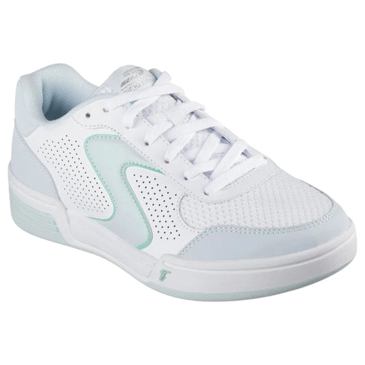 Womens Skechers Viper Court Classic Shoes White/Blue