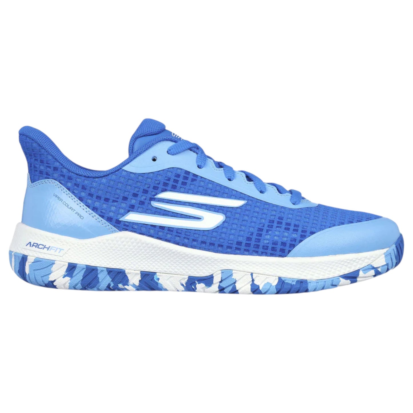 Womens Skechers Viper Court Pro Shoes Blue/White
