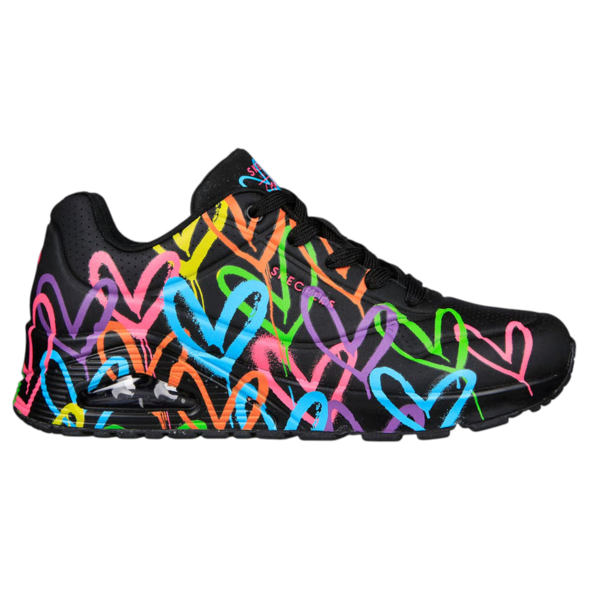 Womens Skechers X Jgoldcrown Uno - Highlight Love Black/ Multi Athletic Shoes