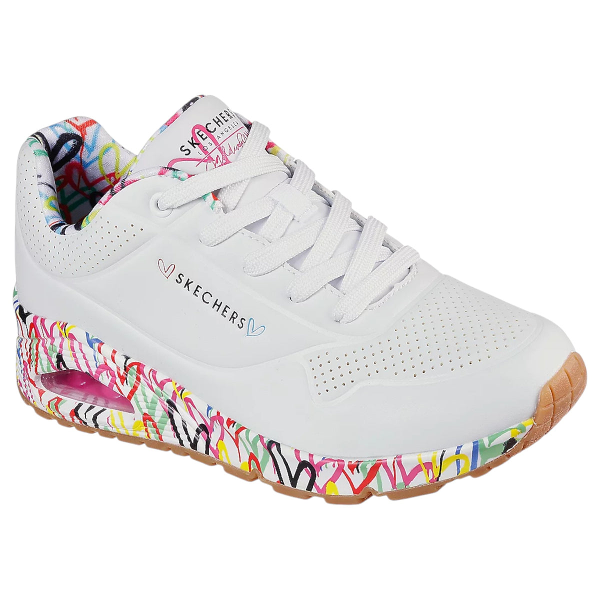 Womens Skechers JGoldcrown: Uno - Loving Love Shoes White