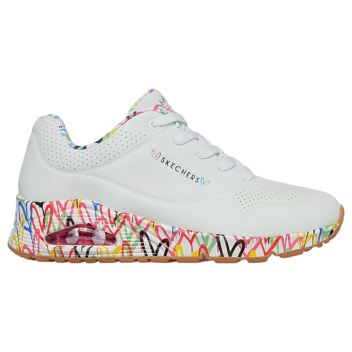 Womens Skechers JGoldcrown: Uno - Loving Love Shoes White