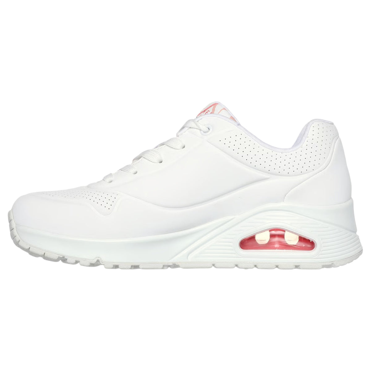 Womens Skechers X Jgoldcrown Uno - Spread The Love White/ Coral Athletic Shoes