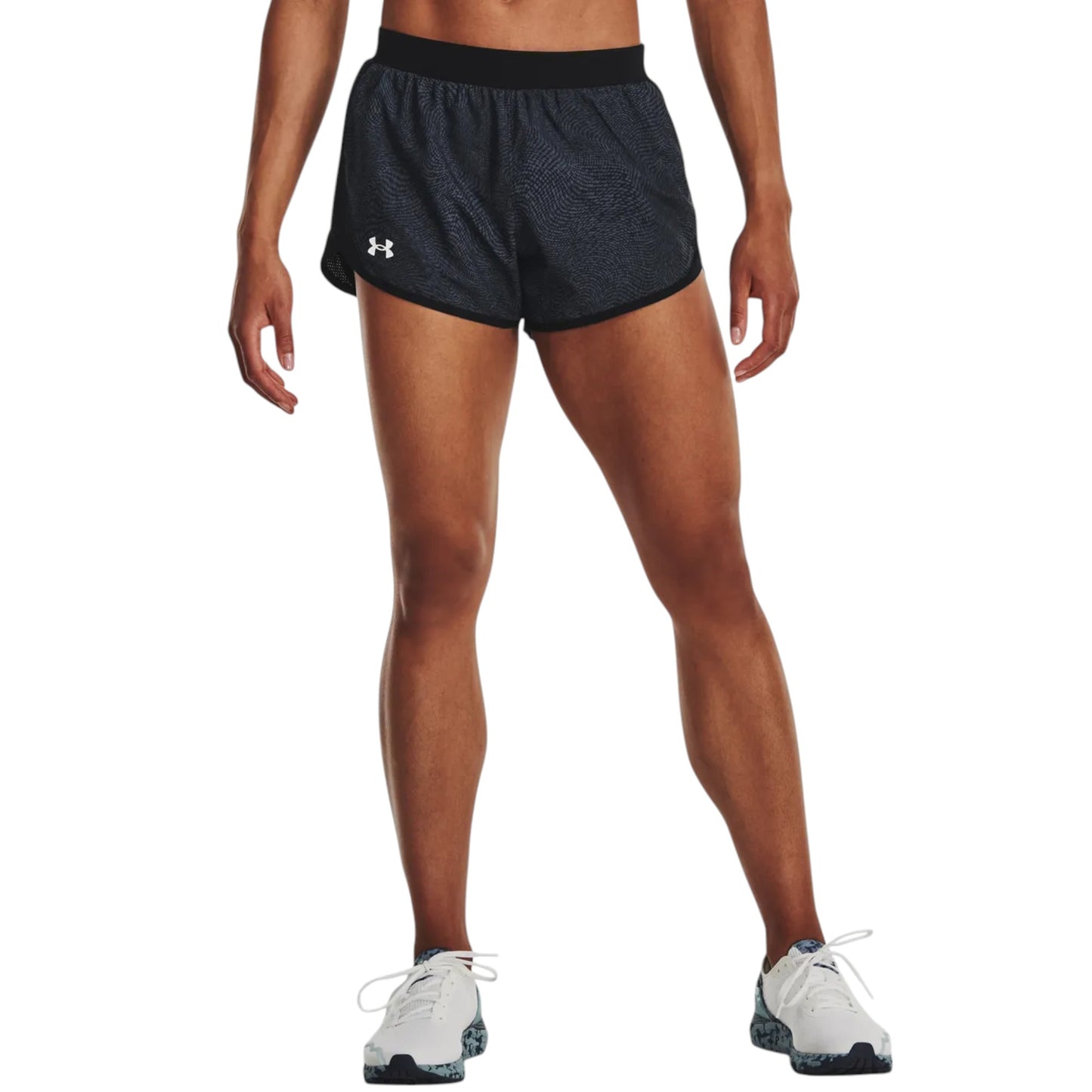 Womens Under Armour Fly-By 2.0 Printed Shorts Black
