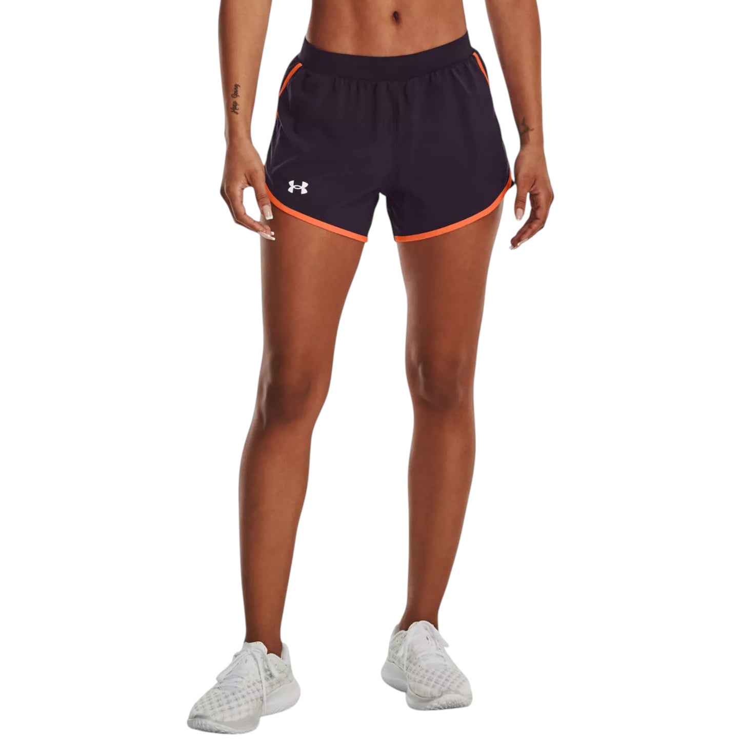 Womens Under Armour Fly-By 2.0 Shorts Dark Purple/Orange