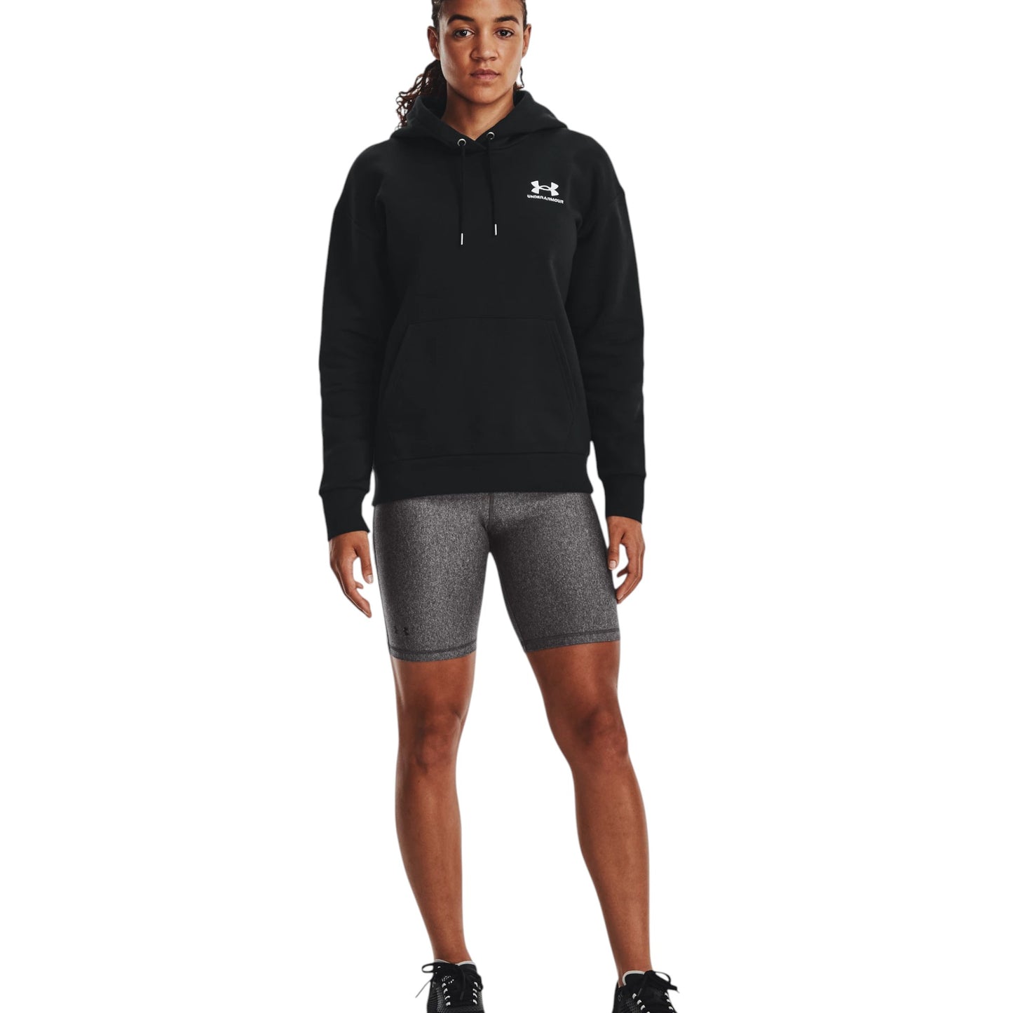Womens Under Armour Essential Fleece Hoodie Black