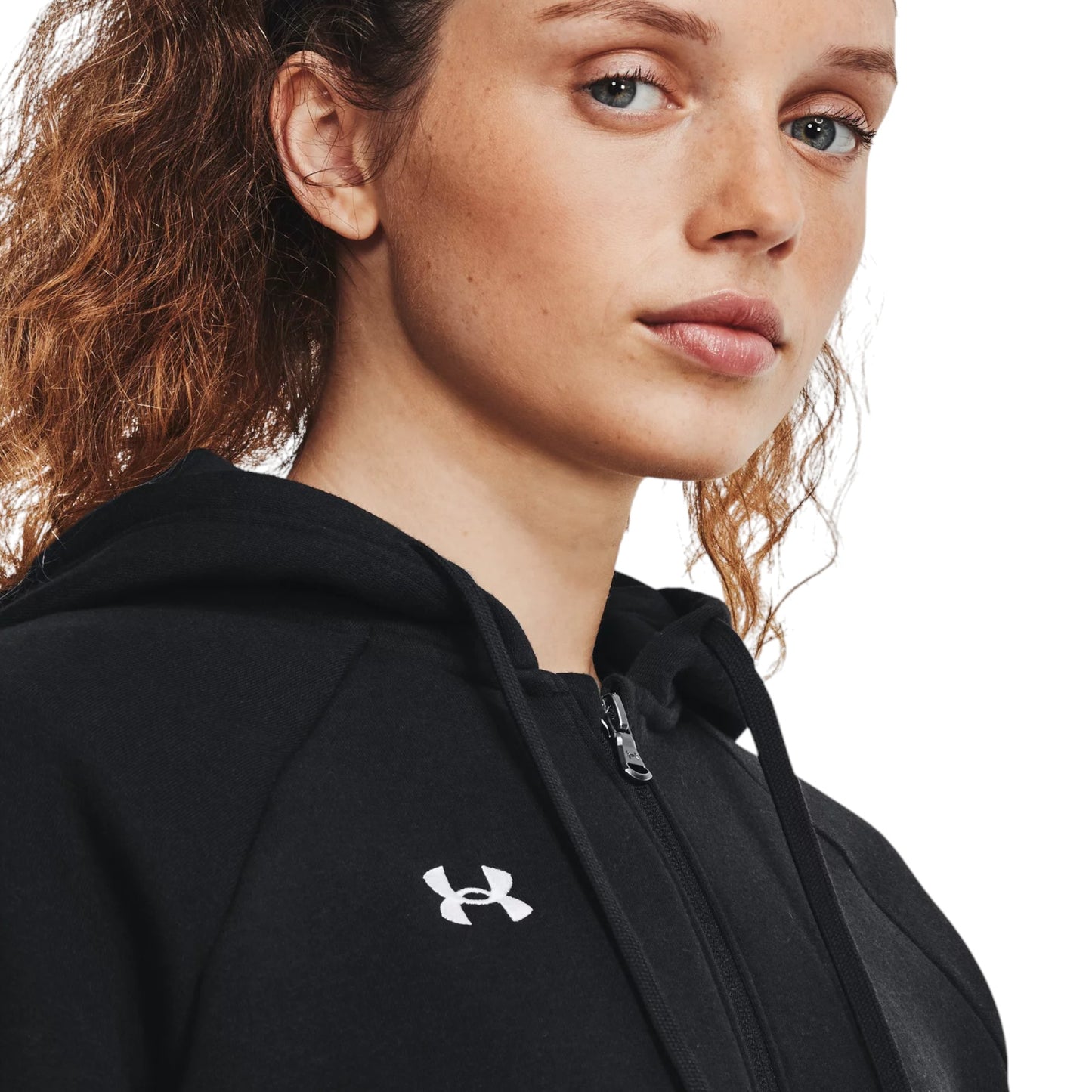 Womens Under Armour Rival Fleece Full Zip Hooded Black