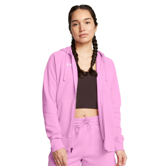 Womens Under Armour Rival Fleece Full Zip Jacket Pink