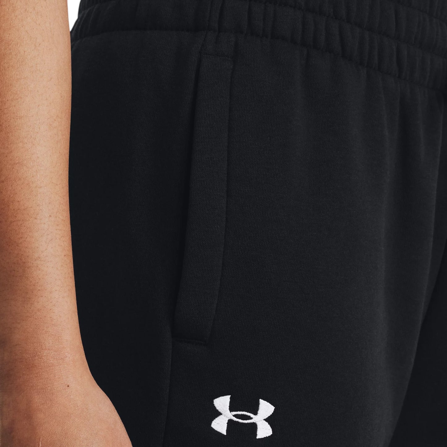 Womens Under Armour Rival Fleece Trackies Black