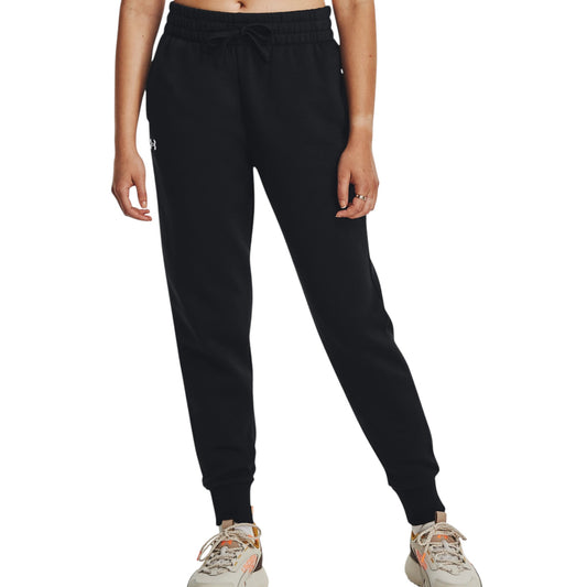 Womens Under Armour Rival Fleece Trackies Black