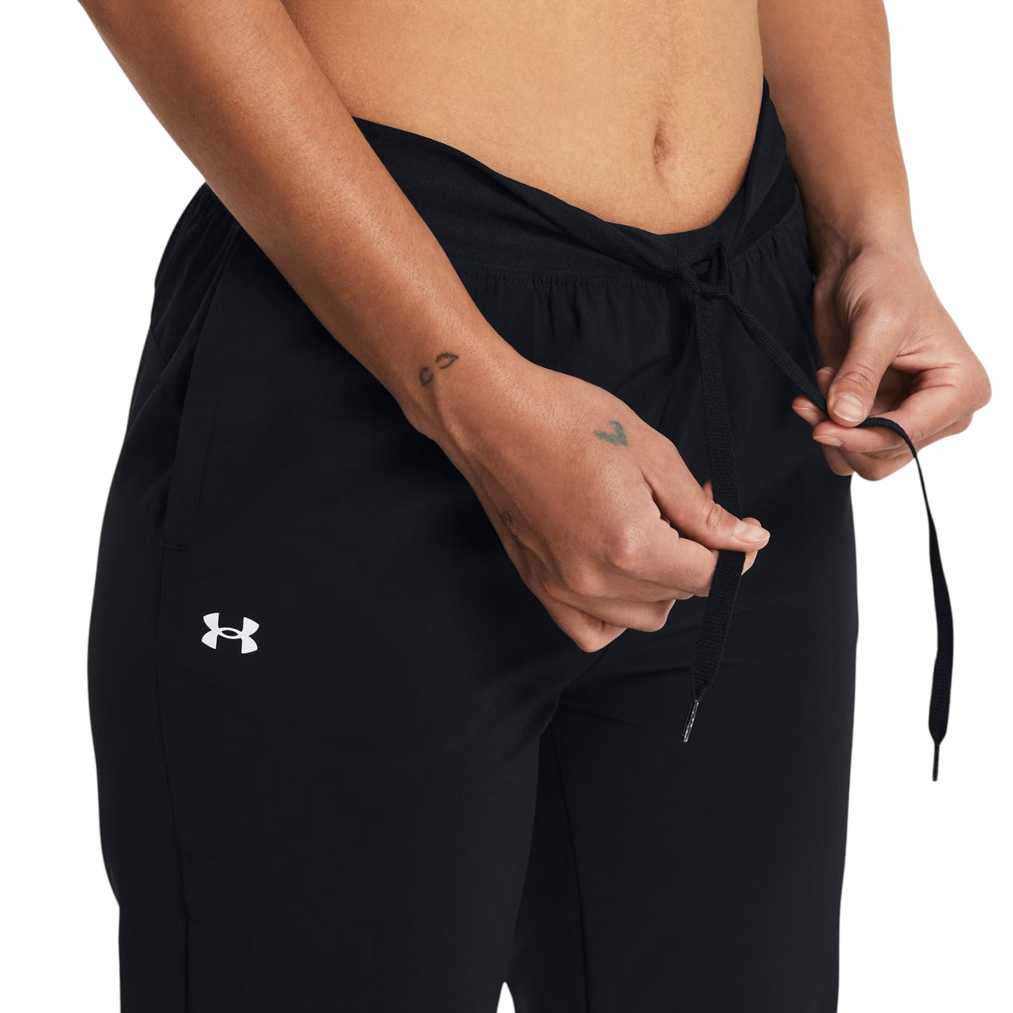Womens Under Armour Rival High-Rise Trackies Black