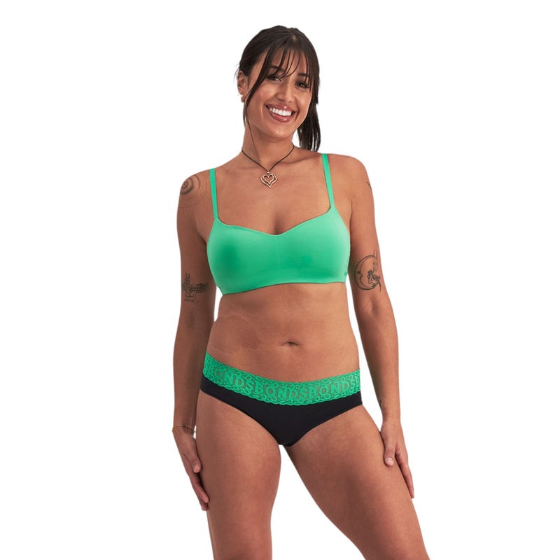 Bonds Womens Match Its Bikini Black/ Green Underwear