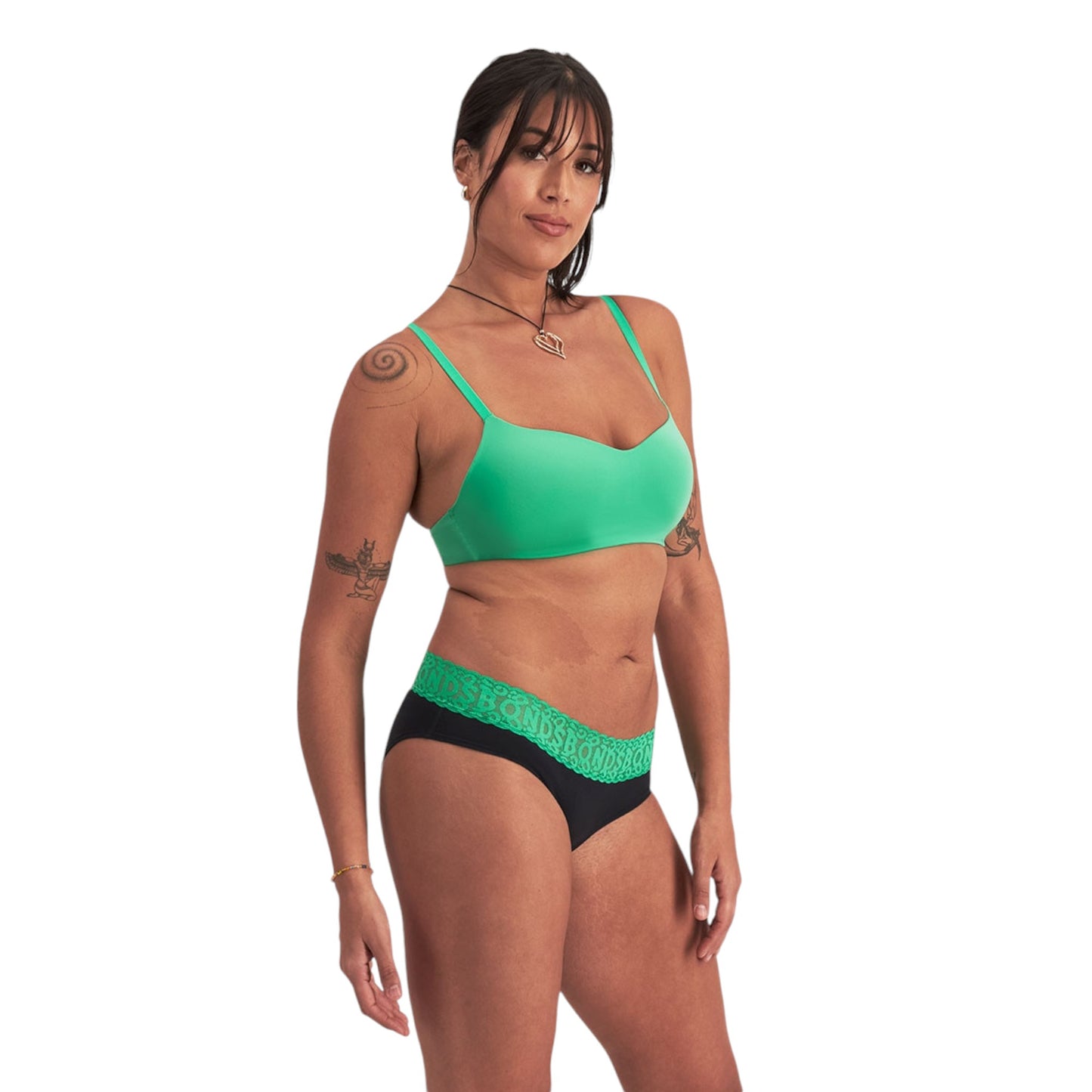 Womens Bonds Match Its Bikini Briefs Underwear Black/Green