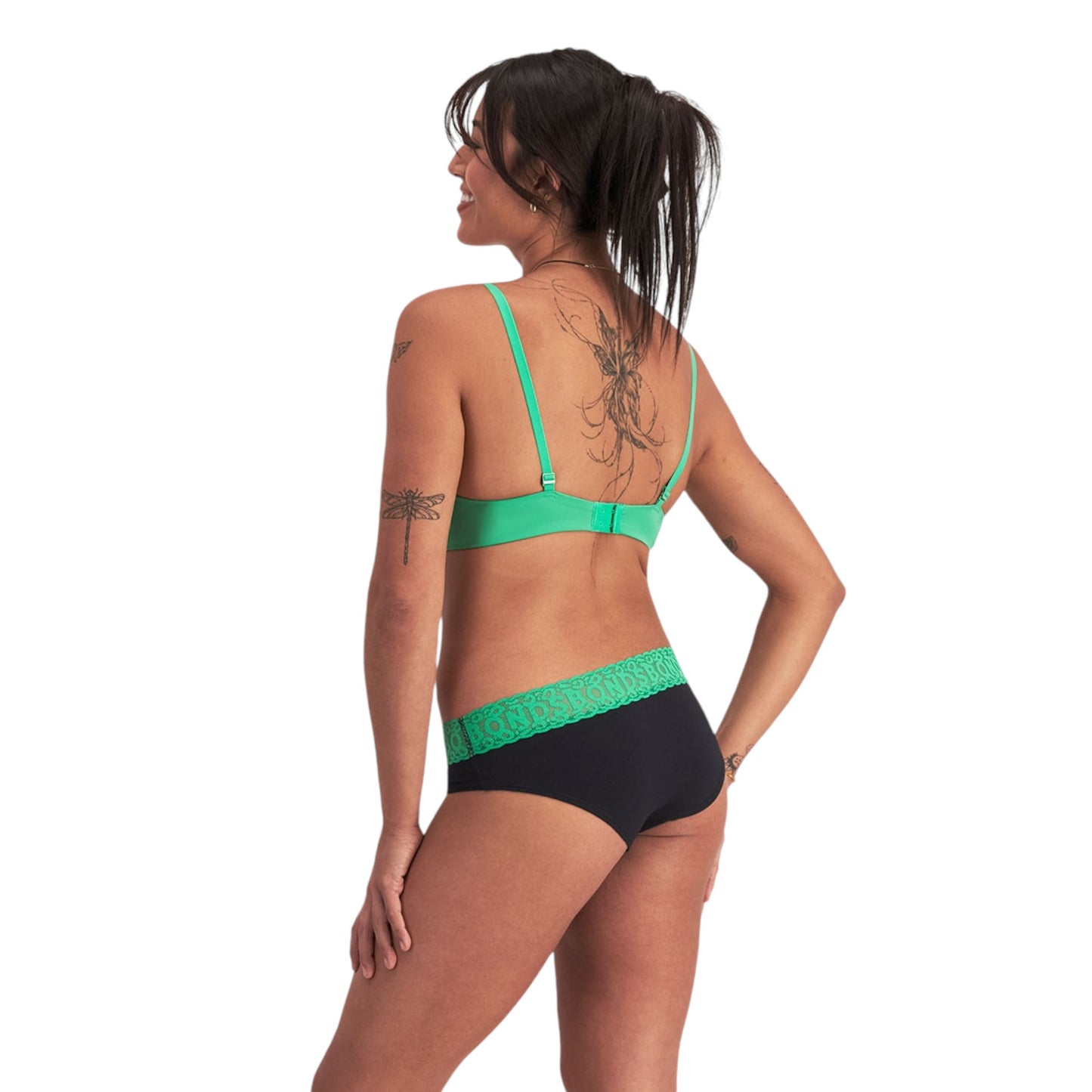 Womens Bonds Match Its Bikini Briefs Underwear Black/Green