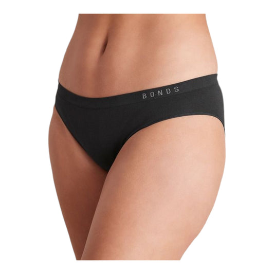 2 Pack Womens Bonds Seamless Bikini Briefs Underwear Black