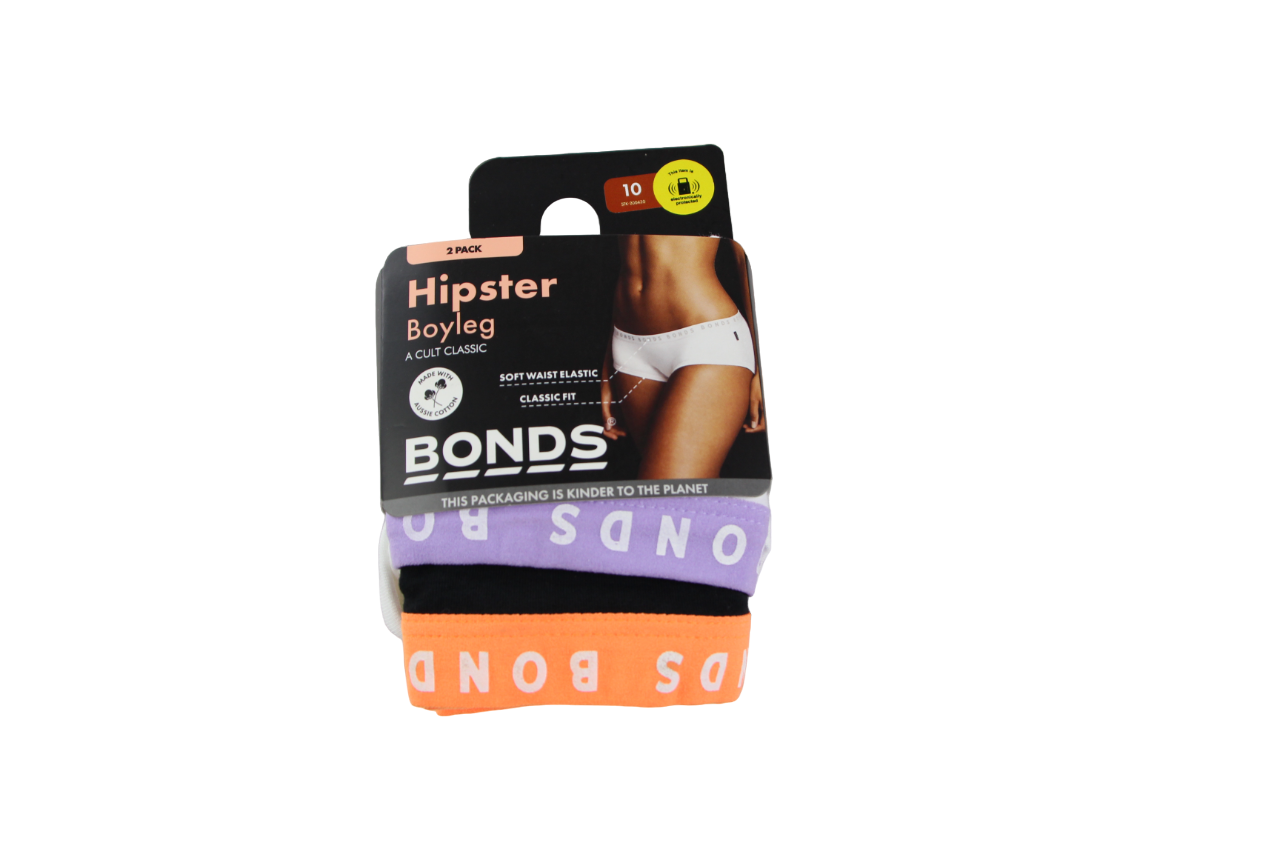 2 Pack Womens Bonds Hipster Boyleg Briefs Underwear Pack 34K