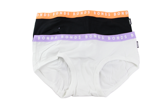 2 Pack Womens Bonds Hipster Boyleg Briefs Underwear Pack 34K