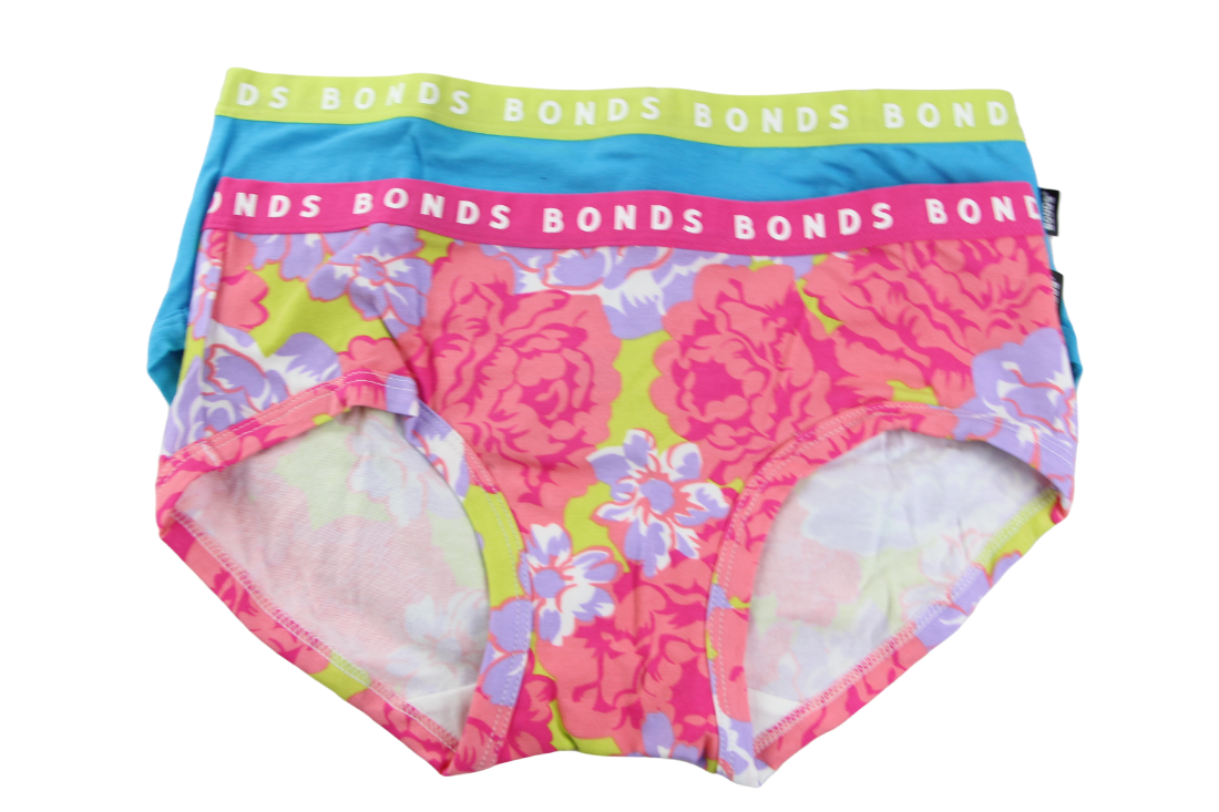 2 Pack Womens Bonds Hipster Boyleg Briefs Underwear Pack 50K