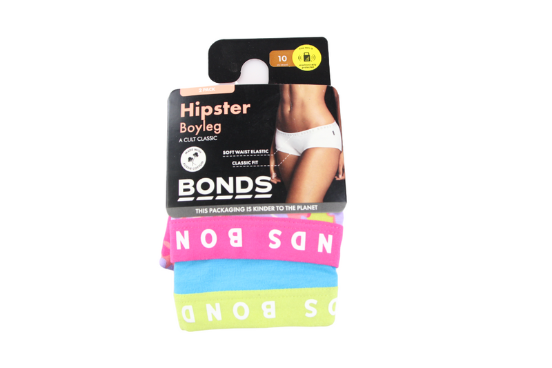 2 Pack Womens Bonds Hipster Boyleg Briefs Underwear Pack 50K