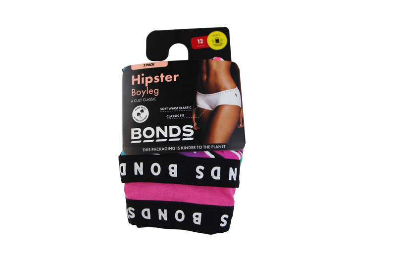 8 Pairs Bonds Hipster Boyleg Briefs Womens Underwear Black Multi / Pink 56K