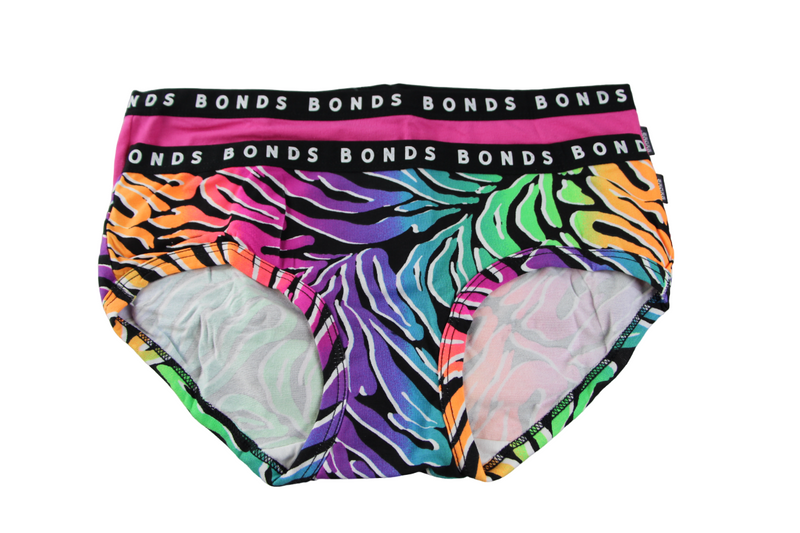 20 Pairs Bonds Hipster Boyleg Briefs Womens Underwear Black Multi / Pink 56K