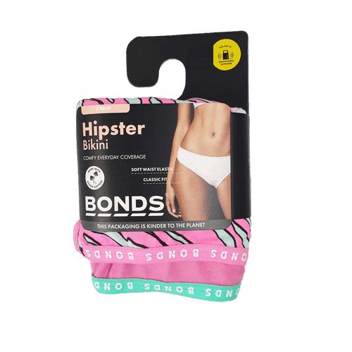 2 Pack Womens Bonds Hipster Bikini Briefs Underwear Pink Pack