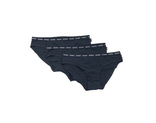 3 Pack Womens Bonds Everyday Bikini Briefs Underwear Charcoal