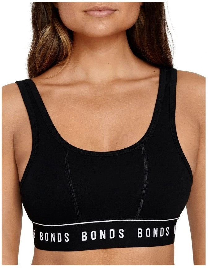 3 x Bonds Originals Bra Organics Crop Black